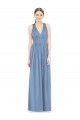 Sleeveless Cross Strap Back Chiffon Bridesmaid Dress