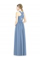 Sleeveless Cross Strap Back Chiffon Bridesmaid Dress