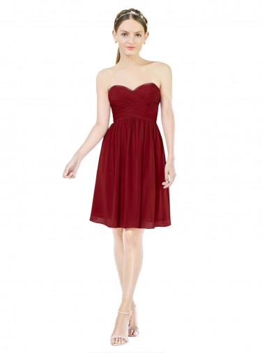 Shop Short Sweetheart Knee Length Chiffon Cocktail Bridesmaid Dress with Open Back Canada