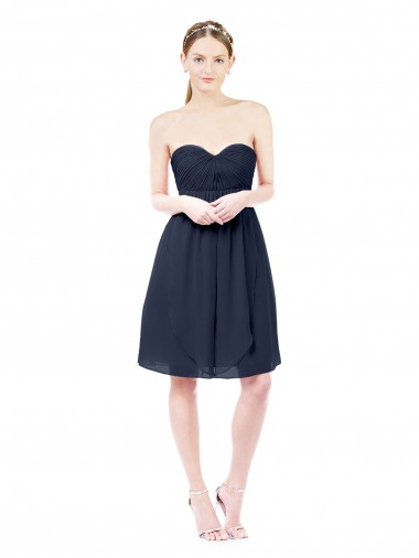 Shop Sweetheart Cocktail Knee Length Chiffon Cocktail Bridesmaid Dress Open Back Canada