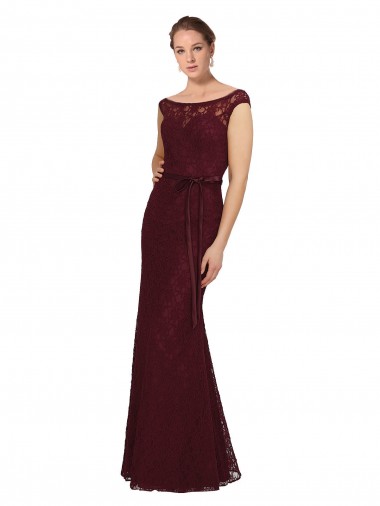Shop Lace Bridesmaids Dress with Matching Satin Tie Sash Canada
