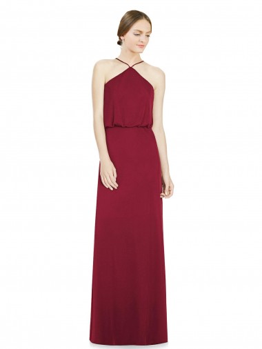 Shop Sleek Halter Neck A-Line Chiffon Bridesmaid Dress Canada