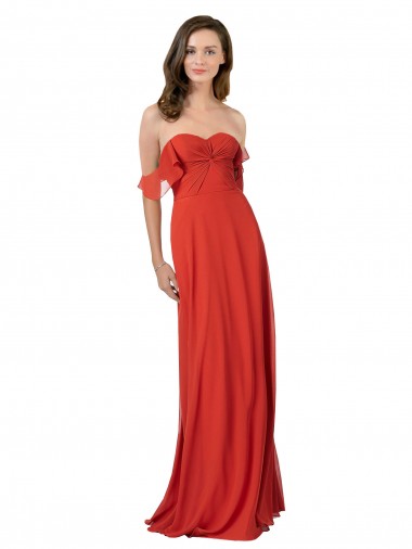 Shop Chiffon A-Line Bridesmaid Dress with Ruched Bodice Canada