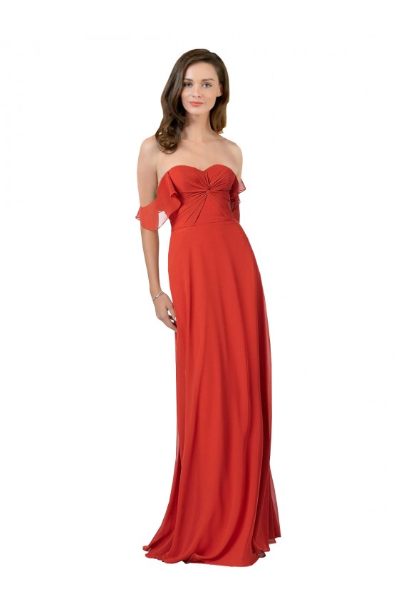 Chiffon A-Line Bridesmaid Dress with Ruched Bodice