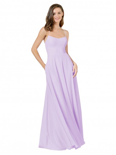 Shop Simple Chiffon Bridesmaid Dress with Pocket Canada