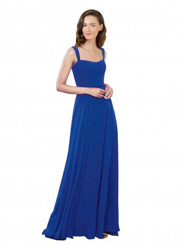 Shop Square Neck A-Line Long Floor Length Chiffon Bridesmaid Dress Canada