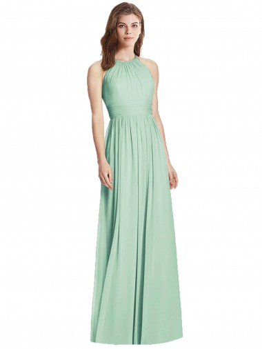 Shop Cutout Open Back Shirred Halter Maxi Bridesmaid Dress Canada