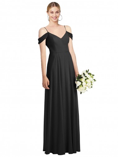 Shop Cold-Shoulder V-Back Chiffon Maxi Bridesmaid Dress Canada