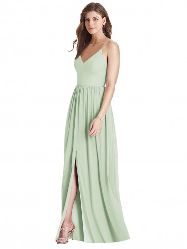 Shop Criss Cross Strap Backless Maxi Long Chiffon Bridesmaid Dress Canada