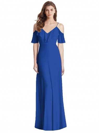 Shop Ruffled Cold-Shoulder Chiffon Maxi Bridesmaid Dress Canada