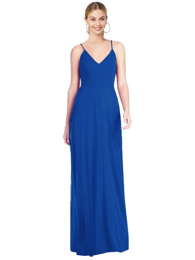 Shop Criss Cross Back A-Line Chiffon Maxi Bridesmaid Dress Canada