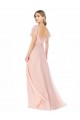 Flutter Cap Sleeves Square Neck Ruffle Chiffon Bridesmaid Dress