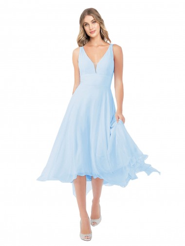 Shop Chiffon Midi Length Keyhole Back Cocktail Bridesmaid Dress Canada