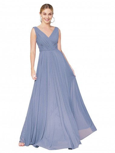 Shop Floor Length High Neck V-Back Chiffon Bridesmaid Dress / Formal Prom Dress Canada