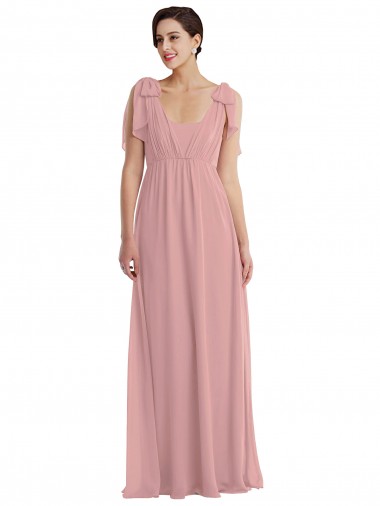 Shop Empire Waist Long Halter Maxi Bridesmaid Dress Canada