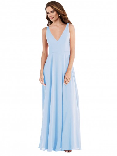 Shop Deep V-Neck Chiffon Maxi Bridesmaid Dress Canada