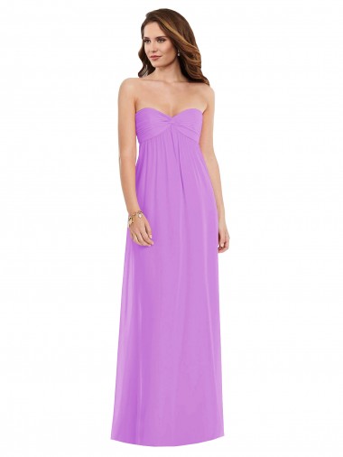 Shop Empire Waist Twist Shirred Strapless Bridesmaid Dress Canada