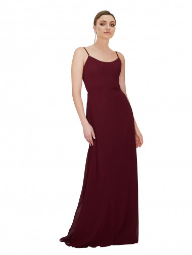 Shop Scoop Neck Tied Keyhole Back Chiffon Bridesmaid Dress Canada