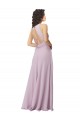 High-Halter Chiffon Bridesmaid Dress with Keyhole Cowl Back