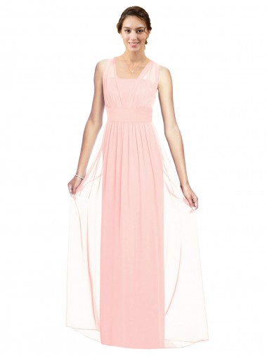 Shop V-Neck Full Length Chiffon Bridesmaid Dress Canada