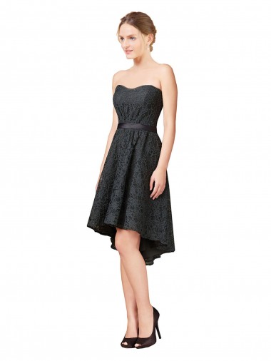 Shop Lace Cocktail Bridesmaid Dress with Hi-Low Hemline Canada