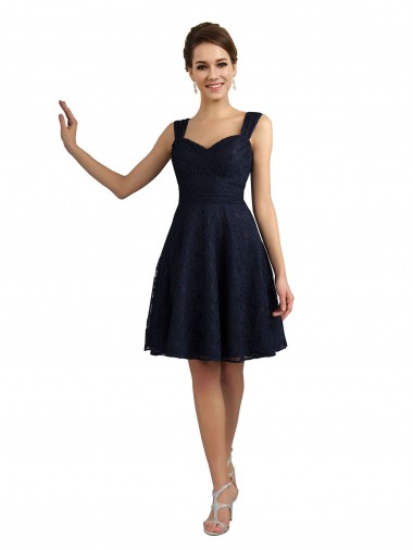 Shop Lace Bridesmaid Dress / Cocktail Dress with Sweetheart Neckline and Button Back Detail Canada