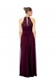 Lace Halter Bodice Long Chiffon Bridesmaid Dress