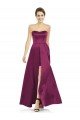 Full Length Strapless Long Satin Bridesmaid Dress with Sweetheart Neckline