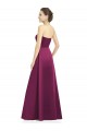 Full Length Strapless Long Satin Bridesmaid Dress with Sweetheart Neckline