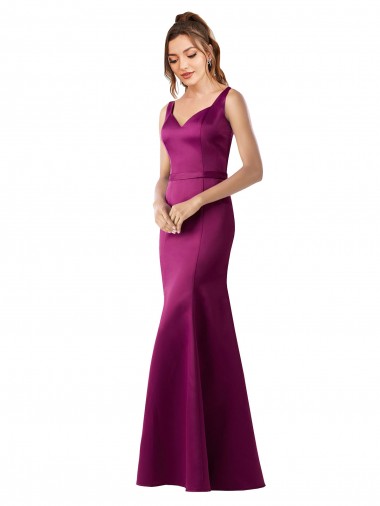 Shop Fitted Sexy Open Back Formal Satin Bridesmaids Dress with Floral Details Canada