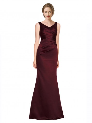 Shop Figure Shaping Formal Satin Bridesmaid Dress / Prom Dress with Structured Pleats Canada