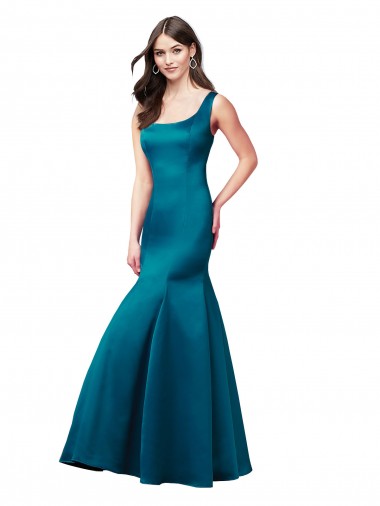 Shop Long Sleek Satin Bridesmaid Dress / Prom Dress with U-Back Canada