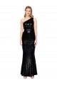 Draped One Shoulder Long Full Length Formal Sequin Bridesmaid Dress / Prom Dress