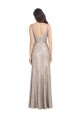 V-Neck Fully Sequin Formal Bridesmaid Dress / Prom Dress with V-Back and Front Slit