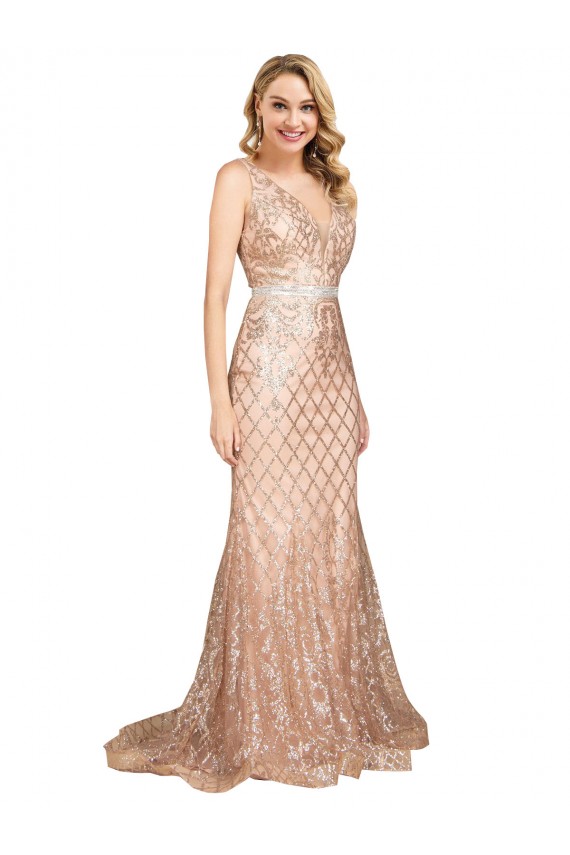 Sleek Long Mermaid Formal Sparkling Sequin Bridesmaid Dress / Prom Dress