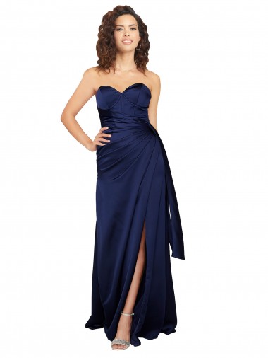 Shop Floor Length Wrap Skirt Formal Silky Satin Bridesmaid Dress / Prom Dress Canada