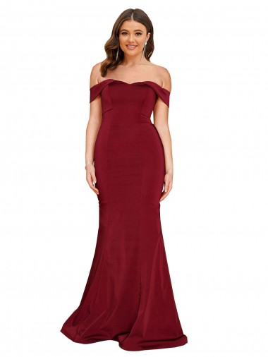 Shop Off Shoulder Sleeves Sweetheart Neckline Long Formal Spandex Bridesmaid Dress / Prom Dress Canada