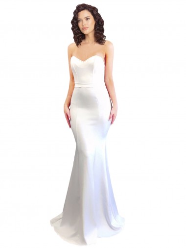 Shop Sweetheart Strapless High Neck Long Formal Crepe Bridesmaid Dress / Prom Dress Canada