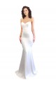 Sweetheart Strapless High Neck Long Formal Crepe Bridesmaid Dress / Prom Dress