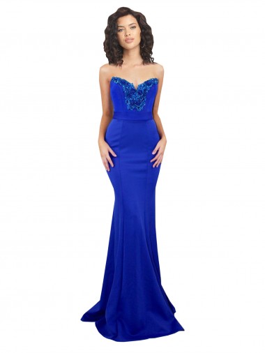 Shop Sweetheart Flower Neckline High Neck Formal Crepe Bridesmaid Dress / Prom Dress Canada