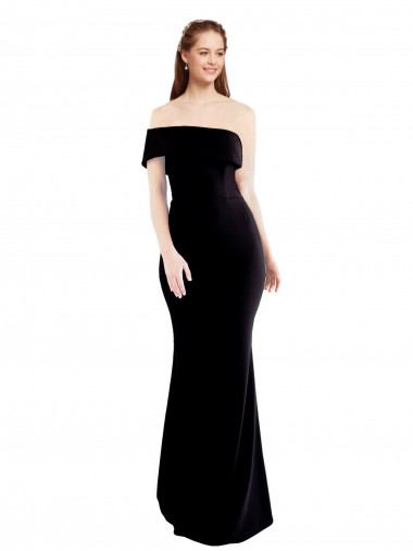 Shop Asymmetrical Draped Off the Shoulder Banded Formal Crepe Bridesmaid Dress / Prom Dress Canada