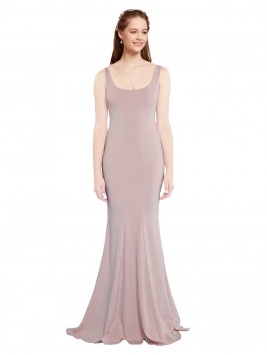 Shop Sleeveless Scoop Neck Fully Lined Formal Crepe Bridesmaid Dress / Prom Dress Canada