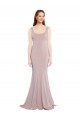 Sleeveless Scoop Neck Fully Lined Formal Crepe Bridesmaid Dress / Prom Dress