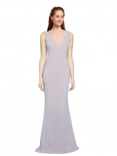 Shop Cut-Out Back V-Neckline Mermaid Formal Crepe Bridesmaid Dress / Prom Dress Keyhole Back Canada