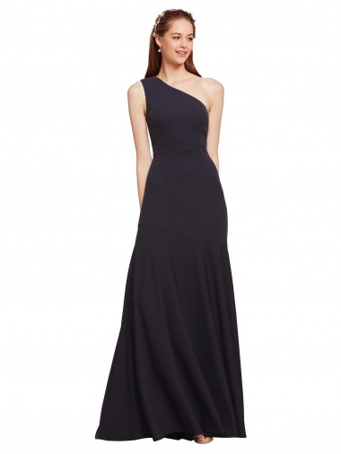 Shop Fit and Flare Formal Crepe Bridesmaid Dress / Prom Dress with One Shoulder Canada