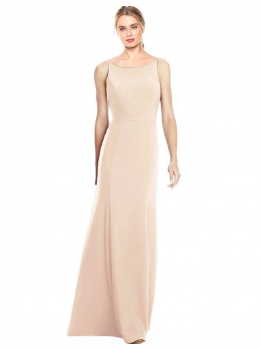 Shop V-Spaghetti Strap Open Back Bateau Neck Trumpet Bridesmaid Dress / Prom Dress Canada