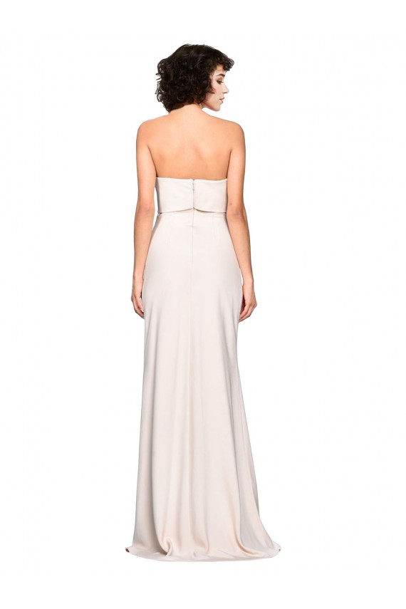 Strapless Crepe Fitted Bridesmaid Dress / Prom Dress with Twist Bow