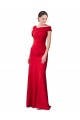 Sleeveless Ruched Formal Crepe Mermaid Bridesmaid Dress / Prom Dress with Off The Shoulder Detail