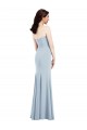 Strapless Notch Crepe Bridesmaid Dress / Prom Dress with Front Slit