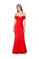 Cross Front and Back Bardot Sleeveless Formal Crepe Maxi Bridesmaid Dress / Prom Dress